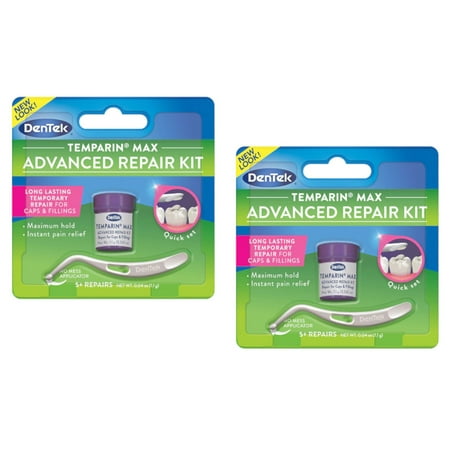 2 Pack - Dentek Temparin Max Lost Tooth Filling & Loose Cap Repair 1 Each