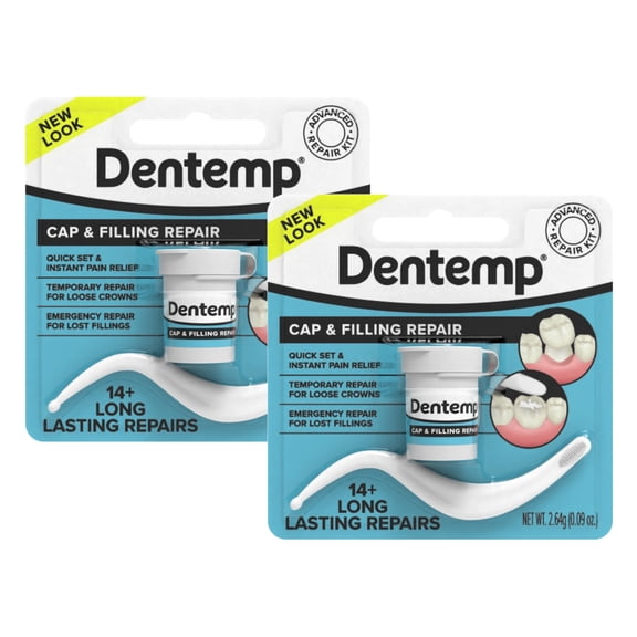 2 Pack - Dentemp O.S. One Step Caps and Fillings Repair 14+ Repairs 2.64 grams Each