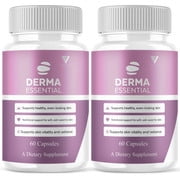 2 Pack Derma Essential Capsules, Derma Essential Advanced Overall Health and Wellness Support Fomula 120 Capsules
