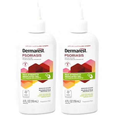 2 Pack Dermarest Psoriasis Max Strength Medicated Gel, 4 Fluid Ounces each