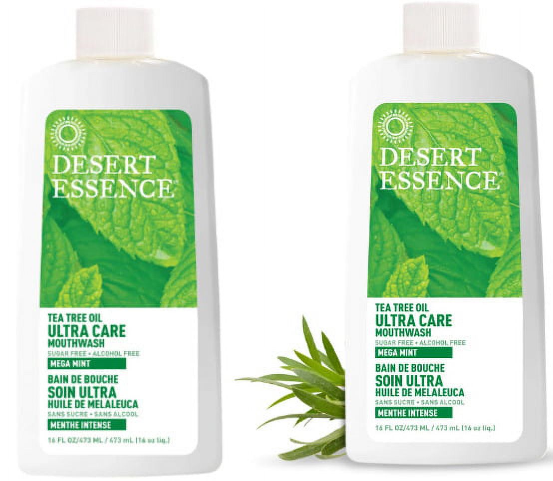 (2 Pack)Desert Essence, Ultra Care Mouthwash, Mega Mint, 16.0 fl. Oz. Oral Care with Aloe