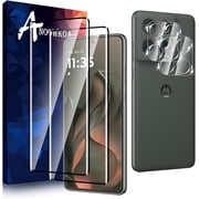 2+2 Pack Designed for Motorola Edge 2025 3D Screen Protector, Camera Lens Tempered Glass Protector,9H Hardness,Anti-Fingerprint,No Air-Bubbles,Easy Installation