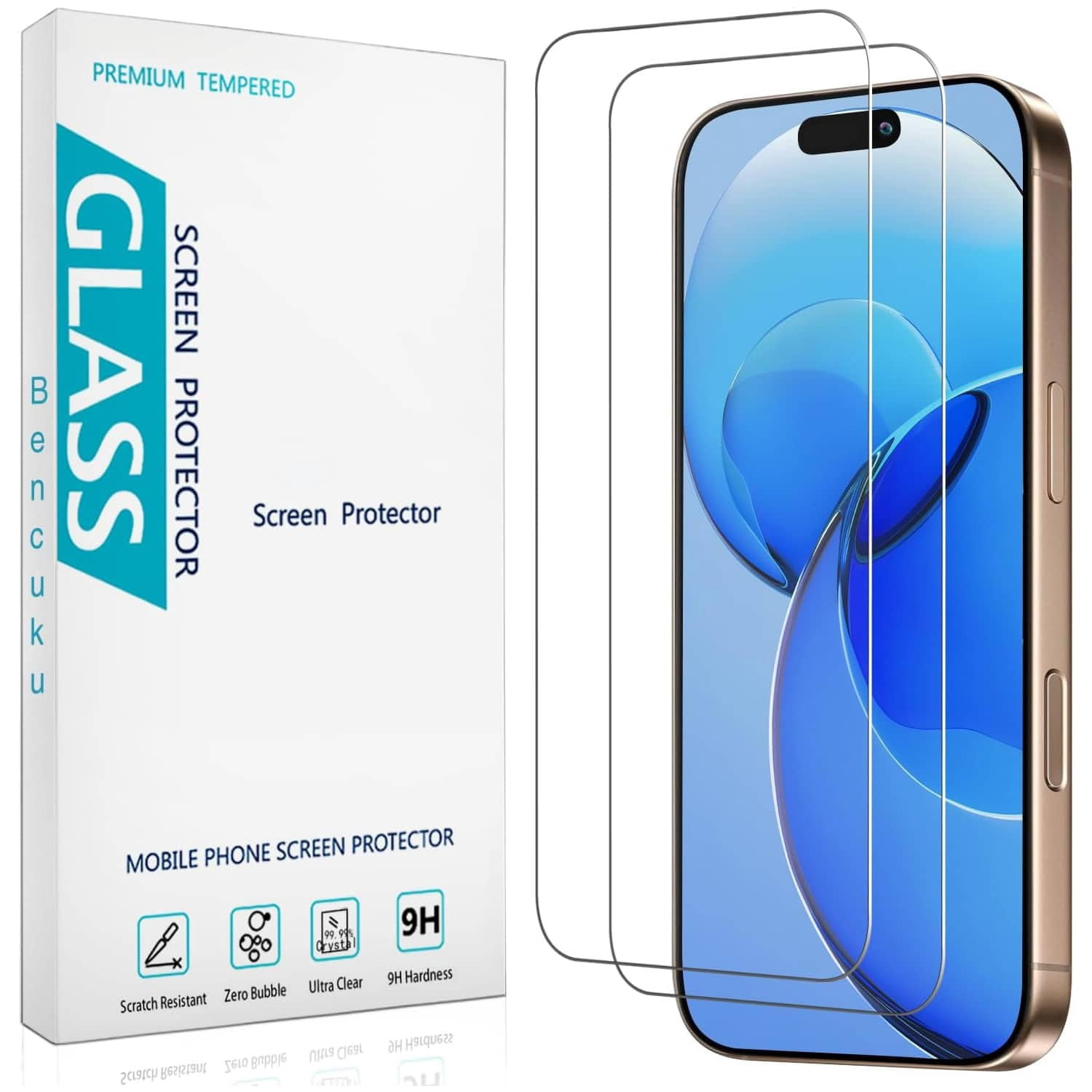 TPU Case + Tempered Glass Screen Protector For IPhone 16e/16/16 Plus/16 Pro Max/SE – Black Shockproof Cover