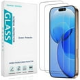 thumbnail image 1 of (2 Pack) Designed for iPhone 16/16e/15/14/13/12/11 Pro Max SE 2022 7 8 Plus X XS XR XS Max Tempered Glass Screen Protector, Full Coverage, Anti Scratch, 1 of 6