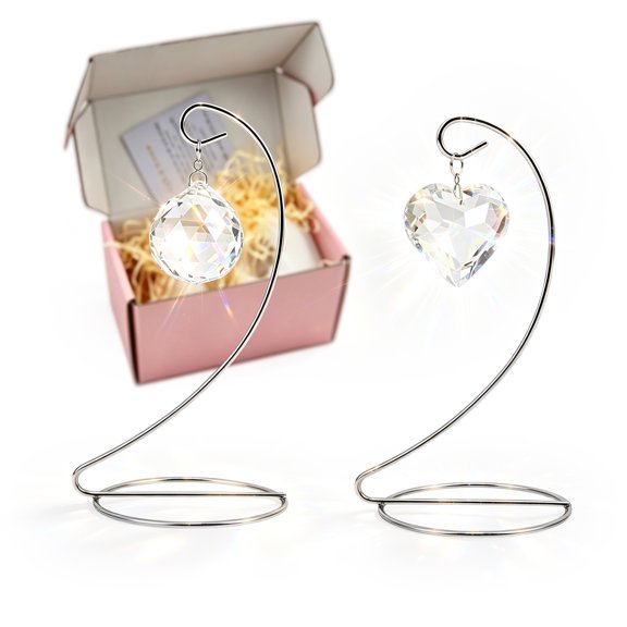 2 Pack Desktop Sympathy Crystal Suncatcher with Stand for Loss of Loved One
