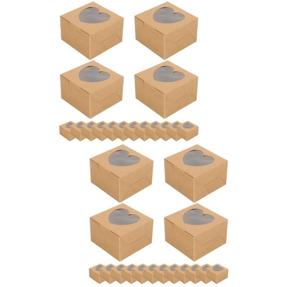 WRISTBIQUE Cookie Boxes Cardboard 28Pack Classic Style Rustic Christmas Party 3.93x3.93x2.55in