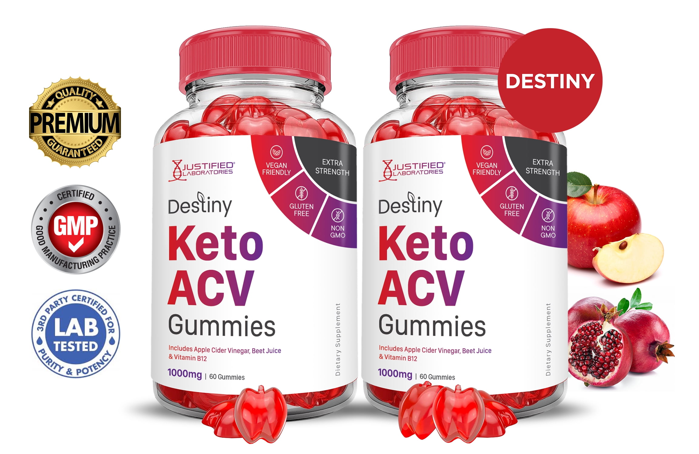 Destiny Keto ACV 1000MG Dietary Gummies (2 Pack) - 120 Count - Walmart.com