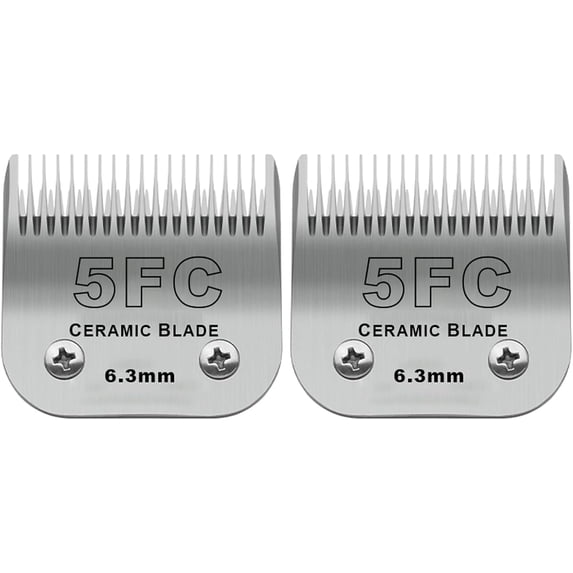 2 Pack Detachable Pet Dog Grooming Clipper Blades,Compatible with Andis Size 5FC(6.3mm)