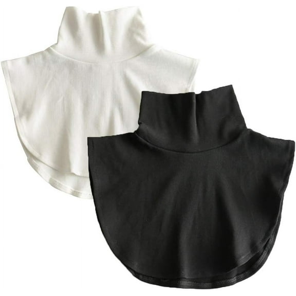 2 Pack Detachable Turtleneck Dickey Collar Half Blouse Pullover False Collar for Women