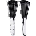 thumbnail image 1 of 2 Pack Detangling Brush for Curly Hair, ez Detangler Brush Hair Detangler, Afro Textured 3a to 4c Kinky Wavy for Wet/Dry/Long Thick Curly Hair, Exfoliating for Beautiful and Shiny Curls (Black), 1 of 4