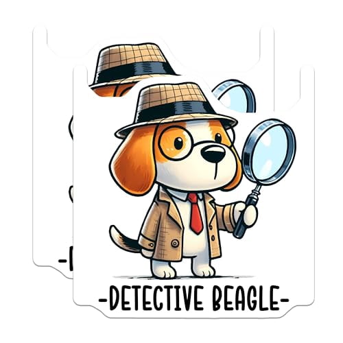 (2 Pack) Detective Beagle Magnets - Cartoon Beagle Inspector ...