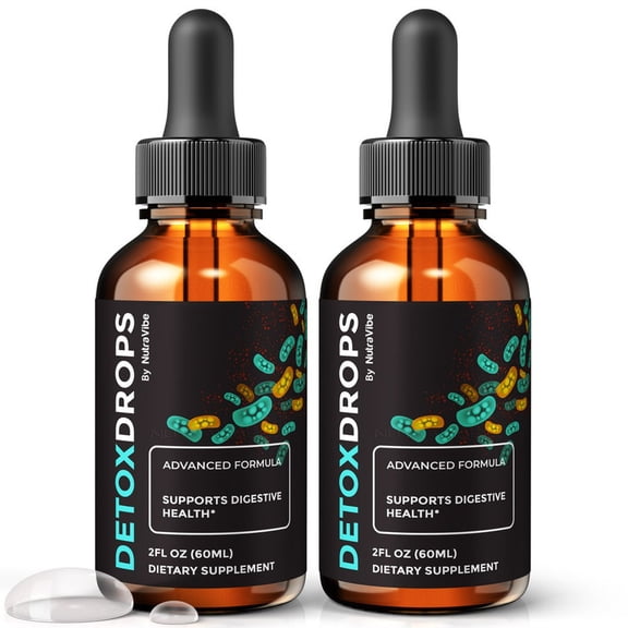 (2 Pack) DetoxDrops  Natural Daily Liquid Formula Designed to Align with Fitness Goals, Support an Active Lifestyle & Body Balance | Just a Few Drops for a Fit-Focused Routine (60 Servings)