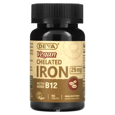 (2 Pack) Deva Vegan Chelated Iron 29Mg 90Tab