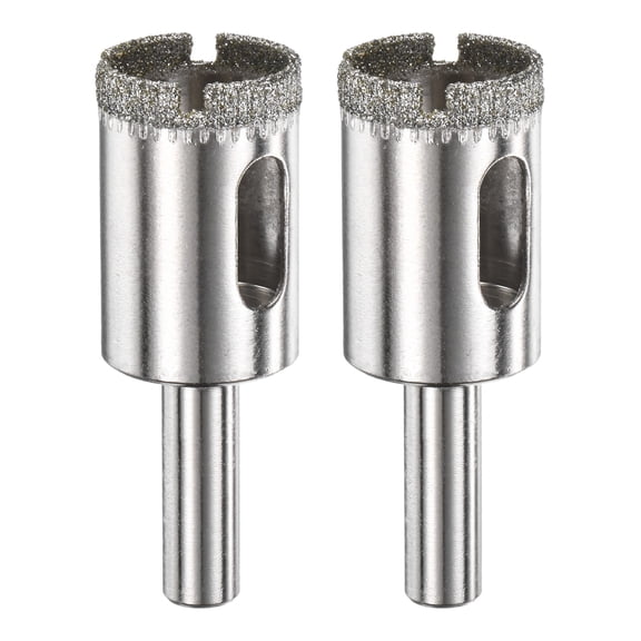 2-Pack Diamond Hole Saw Drill Bit, 0.79 Inch / 20mm Glass Drill Bit for Ceramic/Marble [Silver Tone]