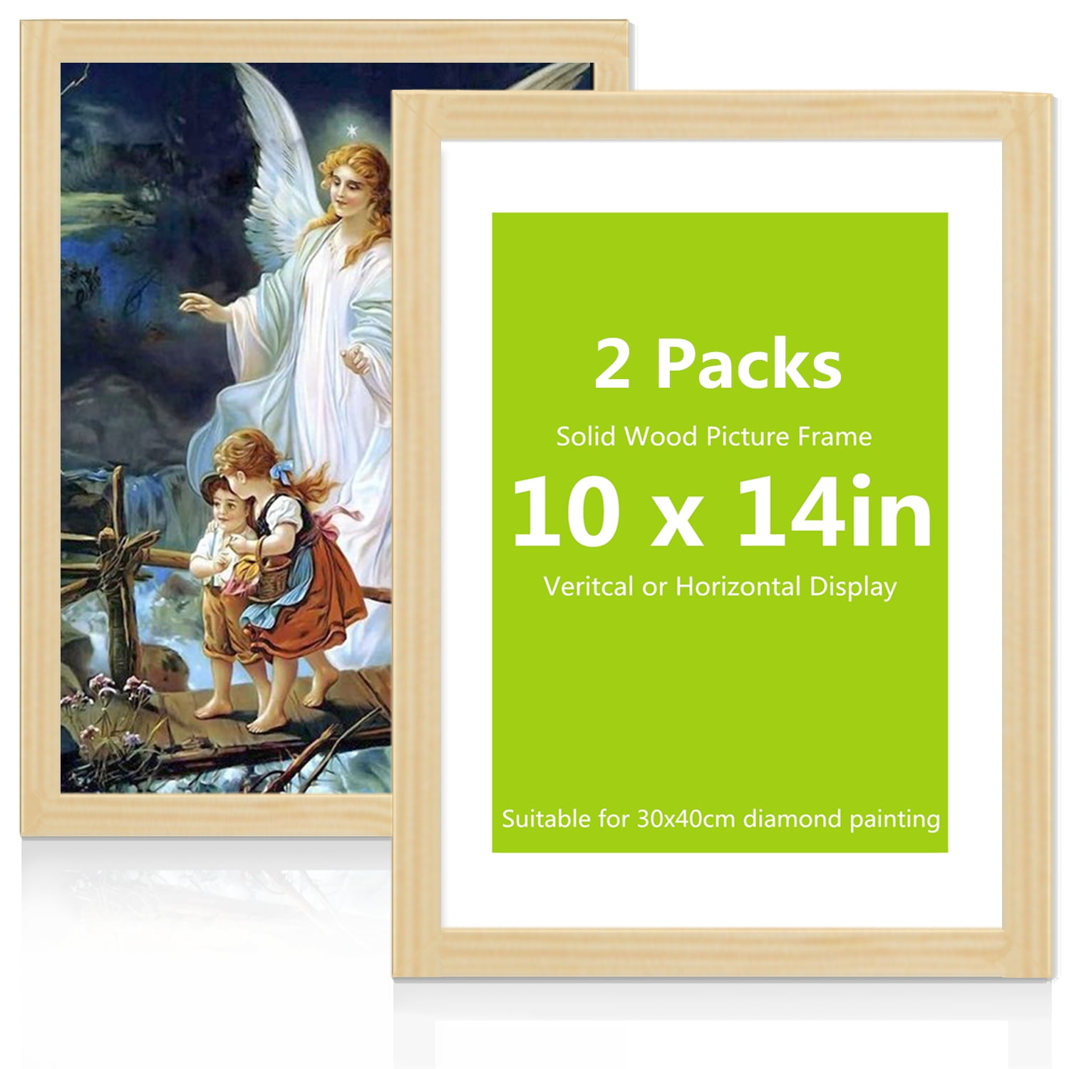 White 12x16 Wood Picture Frame Diamond Painting Frames 30x40cm Display  Pictures 10x14 in/ 25x35cm with Mat or 12x16in / 30x40 cm Without Mat 12 x  16