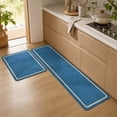 thumbnail image 1 of 2 Pack Diatomaceous Earth Mat Set Water Absorbent Quick Drying Bathroom Kitchen Floor Runner Rug Non Slips Entryway Doormat Fast Oil Absorbing Stone Mud Mats for Sink Stove Bedside Home, Style B, 1 of 6