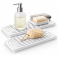 thumbnail image 1 of 2-Pack Diatomaceous Earth Soap Trays, Quick-Dry Soap Holders for Bathroom, Kitchen & Shower, Absorbent & Non-Slip Design, Keeps Countertops Dry and Clean (White), 1 of 5