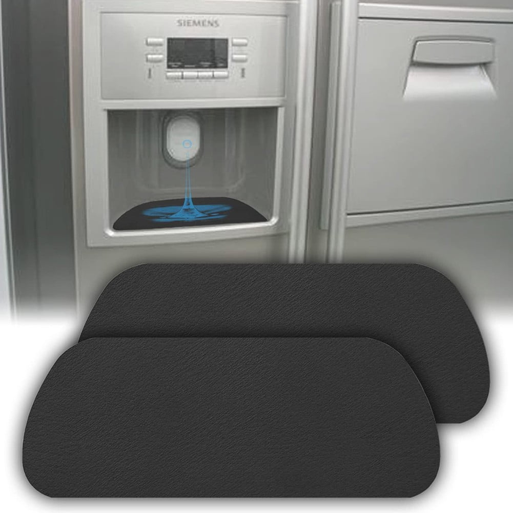 2P Water Drip Tray Catcher For Refrigerator,Fridge Water Drip Tray Guard Pads,Refrigerator Water Tray Splash Catcher Absorbent Pads Mat Cover For Water Dispenser Pan&Ice Maker-Semi-Drak Grey,Big