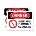 thumbnail image 1 of (2 Pack) Diesel Fuel Flammable No Smoking OSHA Danger Sign 7 Inch X 5 Inch Vinyl Label Decal Sticker Weather Resistant, UV Protected for Workplace, Business, and Construction Site, Made, 1 of 7