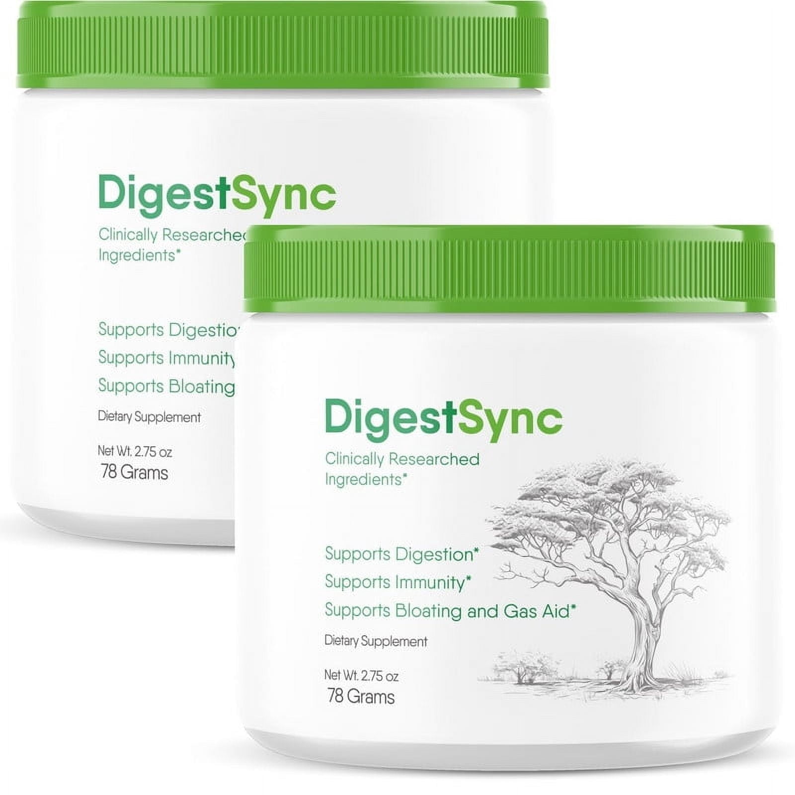 (2 Pack) Digest Sync, Official DigestSync Natural Gut Breakthrough, Supplement, Daily Nutrition in a Jar for Weight Loss, Digestive Wellness, Powder Reviews (60 Servings)