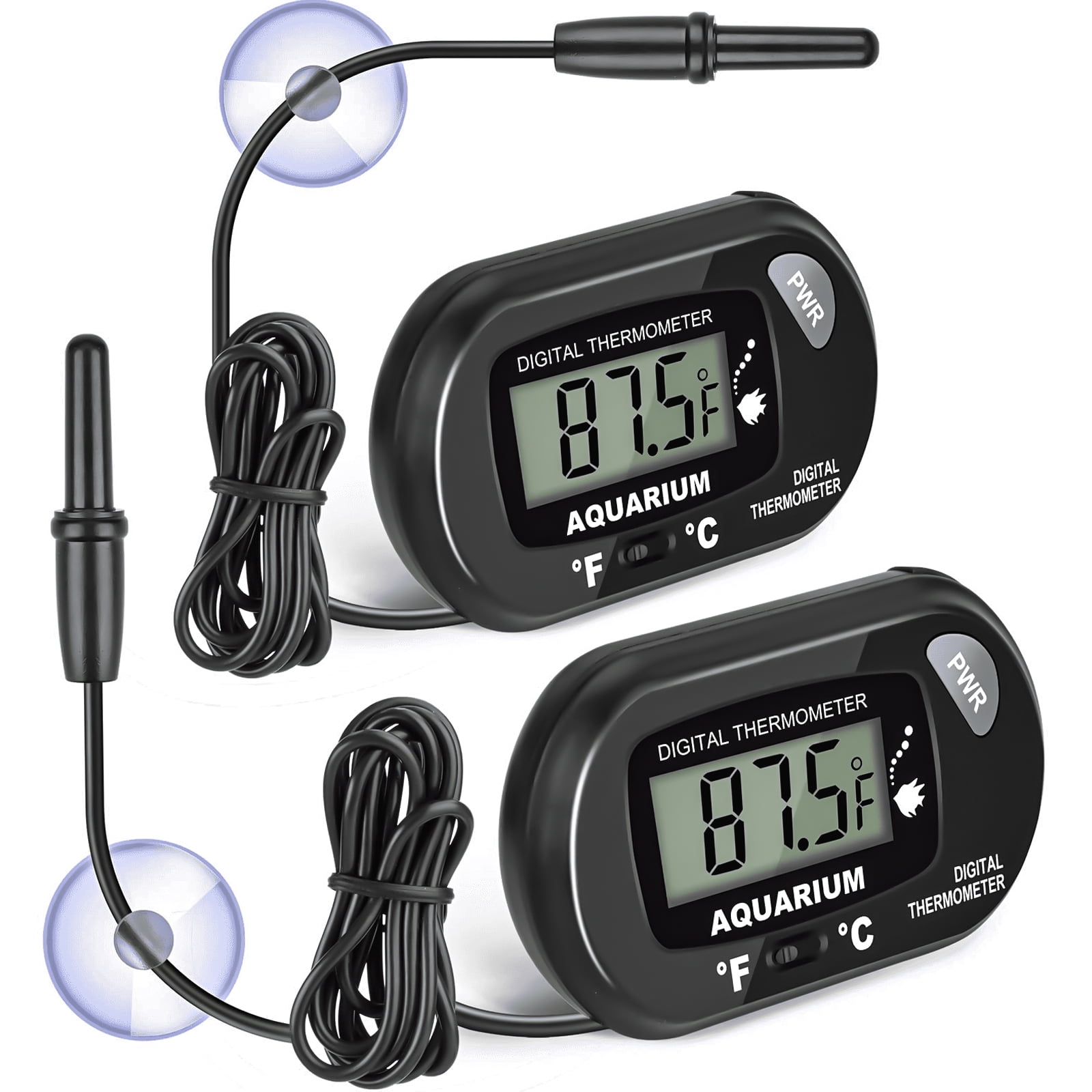 2Pack Digital Aquarium Thermometers, Fish Tank Thermometer for