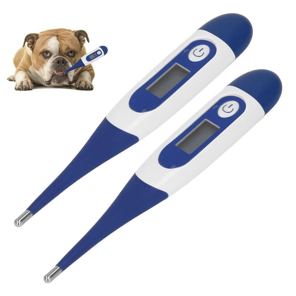 2 Pack Digital Pet Thermometer Fast 20-Second Readings for Dogs Cats Horses Cattle Pigs Sheep
