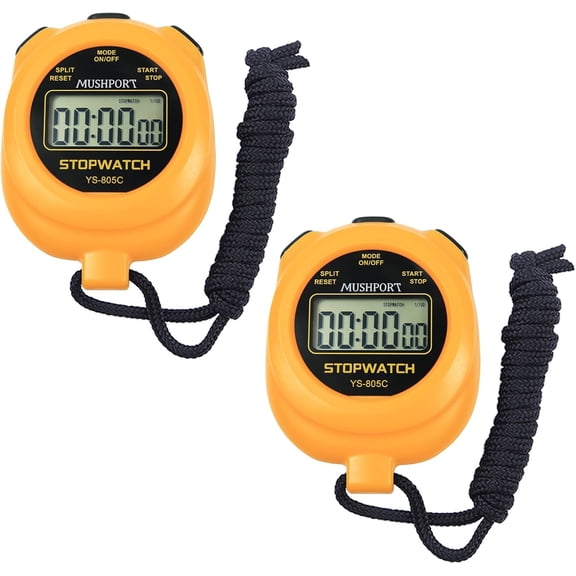 2 Pack Digital Stopwatch Timer with ON/Off Countdown, AAA Battery Included, Large Display Simple Stop Watch for Sports Coaches PE-Teacher Referees