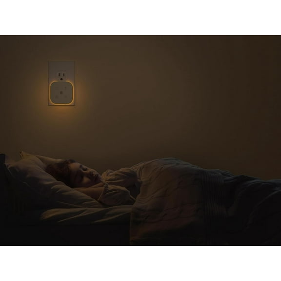 2 Pack Very Dim Sleep Night Lights Plug into Wall, Sleep Light for Kids and Adult, Bedroom Night Light, Light Sensor, LED, Dimmable, Warm Soft Light Plug in Night Light