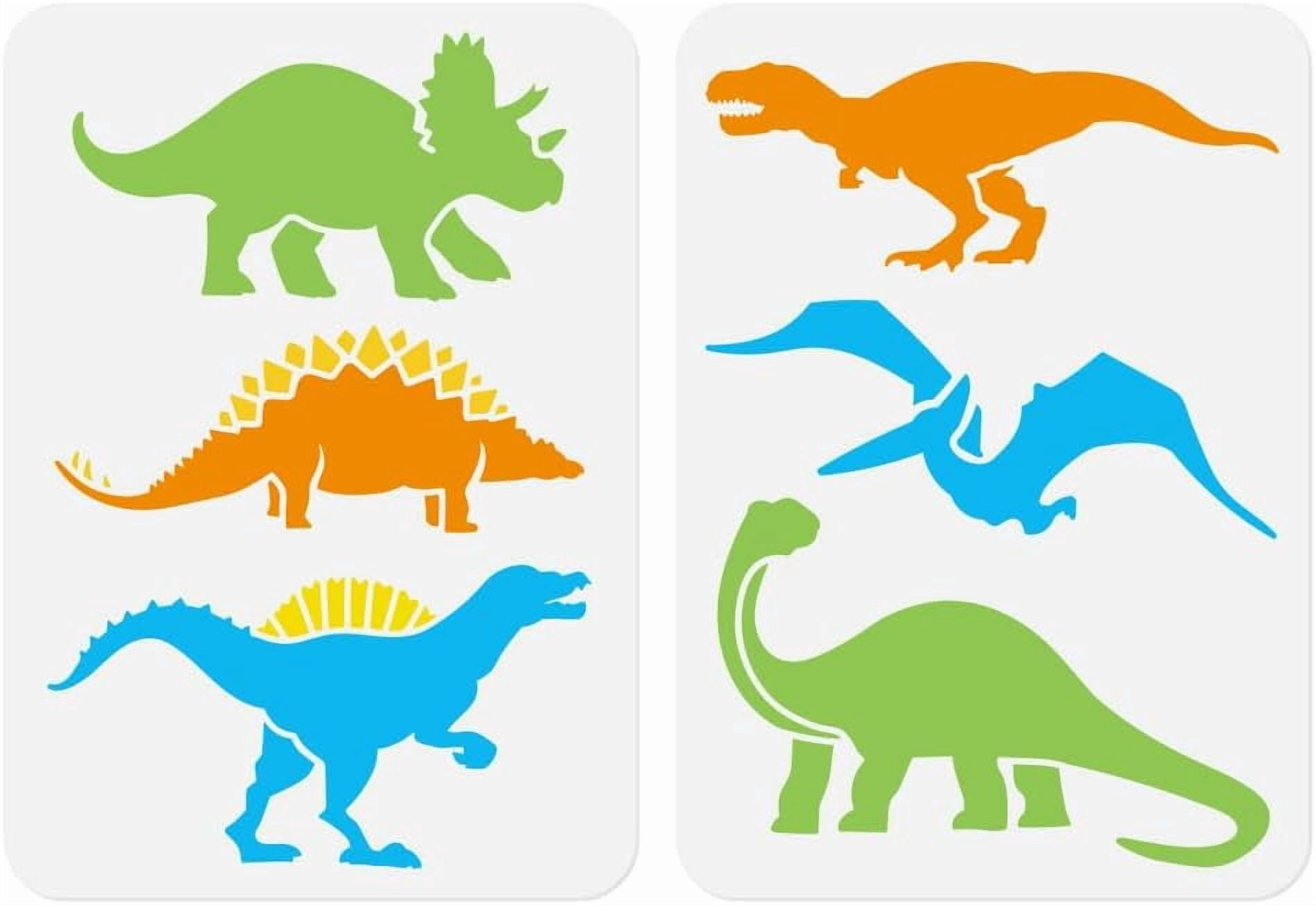 2-pack-dinosaur-stencils-for-painting-a4-size-reusable-plastic-dinosaur