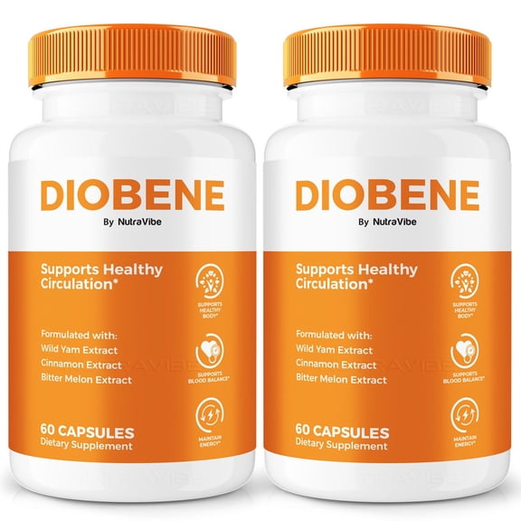 (2 Pack) Diobene – Original Formula with a Clean Blend to Support Healthy Circulation, Natural Energy & Balanced Levels | Just 2 Easy-to-Swallow Pills Daily (120 Capsules)