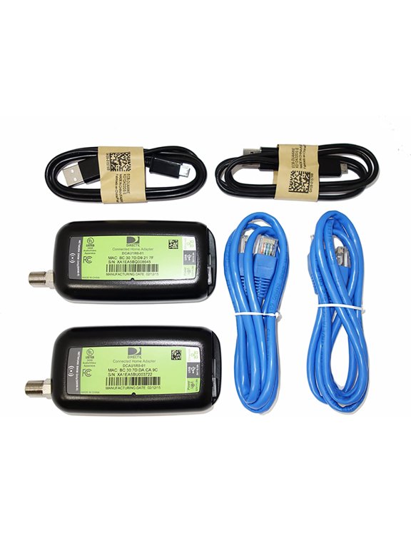 2 Pack - DirecTV Powered Broadband Deca Ethernet to Coaxial Adapter - Third Generation