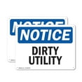 thumbnail image 1 of (2 Pack) Dirty Utility OSHA Notice Sign 24 Inch X 18 Inch Plastic Sign, Weather Resistant, UV Protected for Workplace, Business, and Construction Site, Made in the USA, 1 of 8