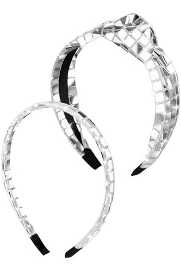 2 Pack Disco Headband 70s 80s 90s Retro  Headband Glitter Knotted Disco Headwear Wide Headpiece Party Birthday   Eve Bridal Shower Bachelorette Supplies ( Style)