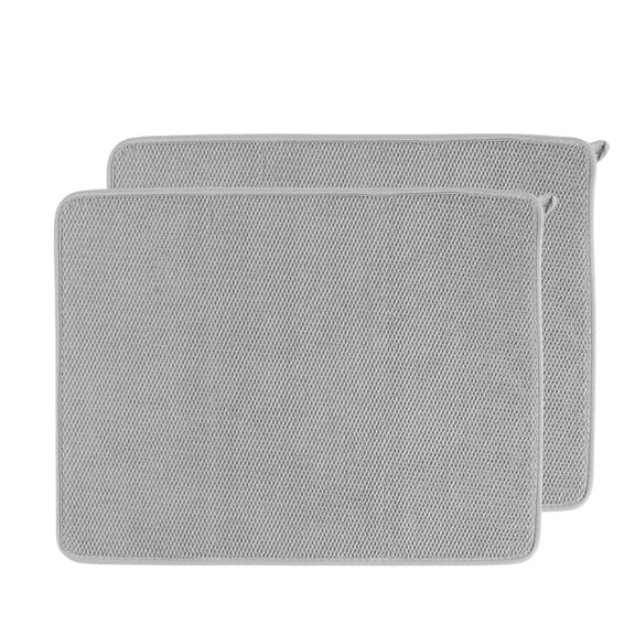 2 Pack Dish Drying Mats, 23.6 x 17.7 Inches, Absorbent Microfiber Dish Mat for Kitchen Counter
