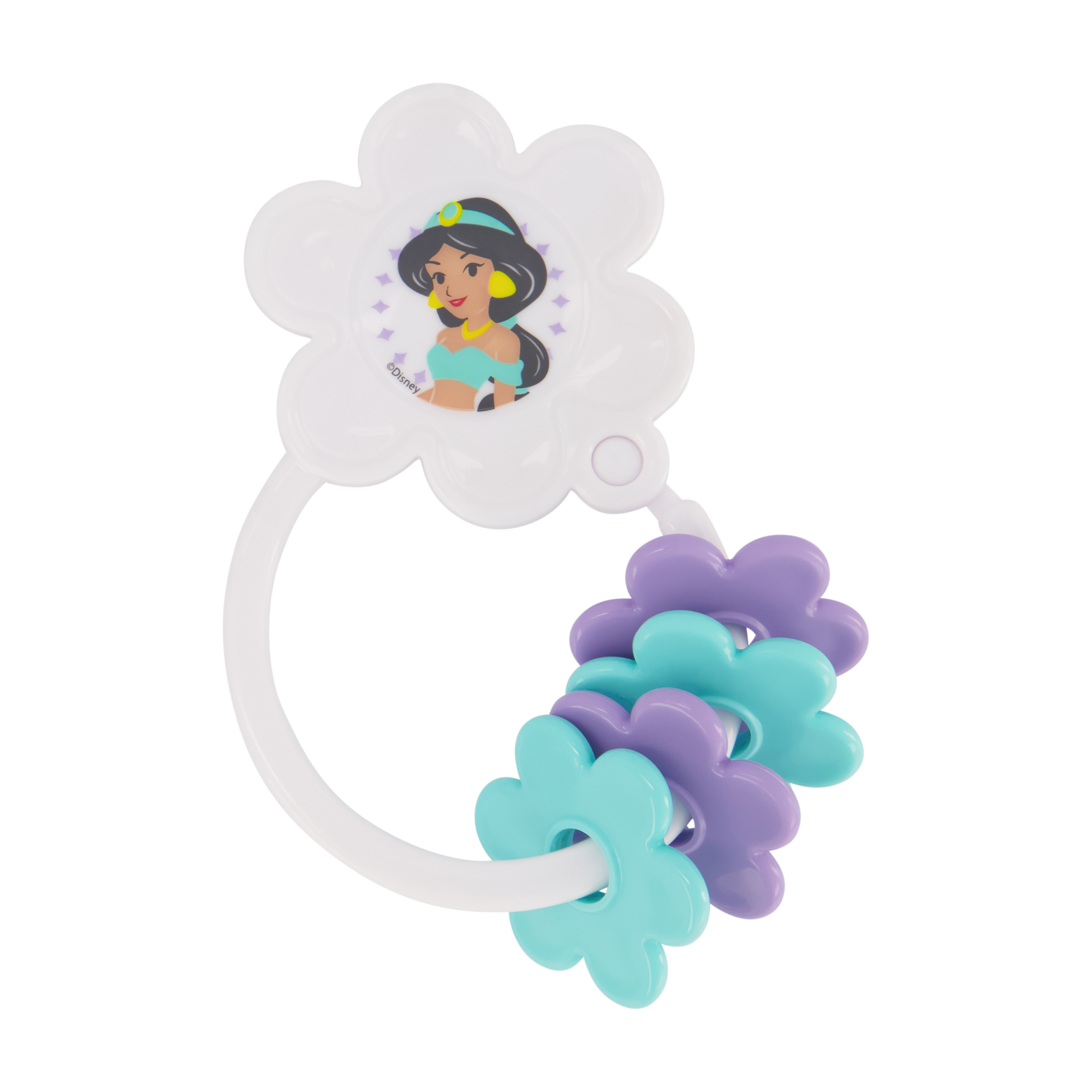 2 Pack Disney Princess Character Shape Rattle and Keyring Teether
