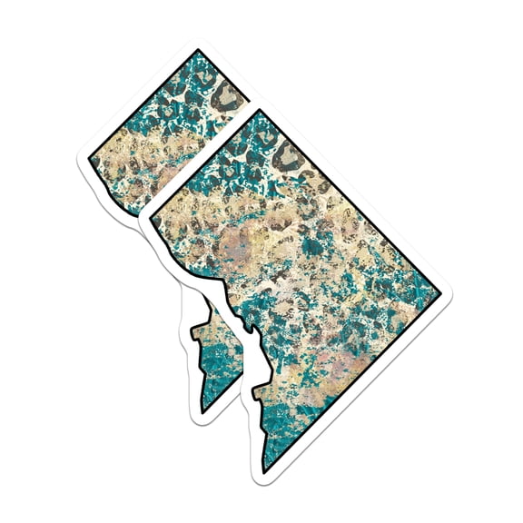 (2 Pack) District of Columbia Stickers - DC Map Sticker - Washington DC Art - 5" On Longest Side - Sticks to Smooth Flat Surfaces - Made in USA - BMCS18290