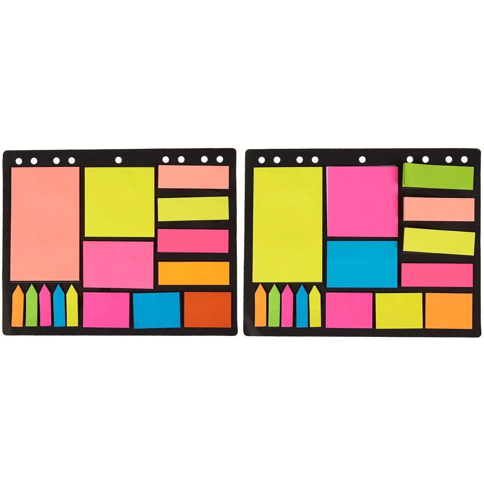 2 Pack Divider Sticky Notes Memo Set for Binders, Notebooks, Planners w/  Index Tabs, Flags (Multicolored) 