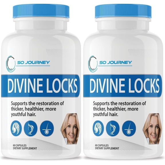 2 Pack Divine Locks Supplement Complex Hair Vitamins 120 Capsules
