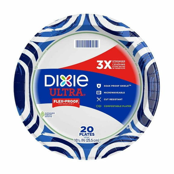 ( 2 Pack ) Dixie Ultra Plates, 10 1/16 Inch, 20 Count