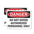 thumbnail image 1 of (2 Pack) Do Not Enter Authorized Personnel Only OSHA Danger Sign, 1 of 7
