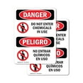 thumbnail image 1 of (2 Pack) Do Not Enter Chemicals In Use Bilingual OSHA Danger Sign, 1 of 7