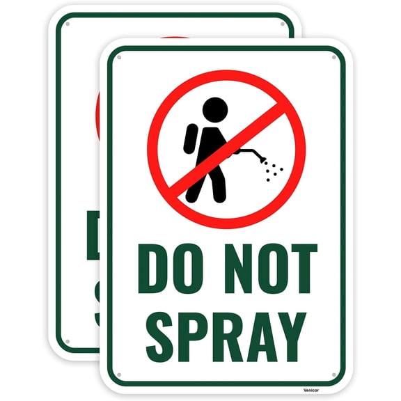 2 Pack Do Not Spray Sign, 12 x 8 Inches - Aluminum - No Spray Pesticide Sign/Without a frame