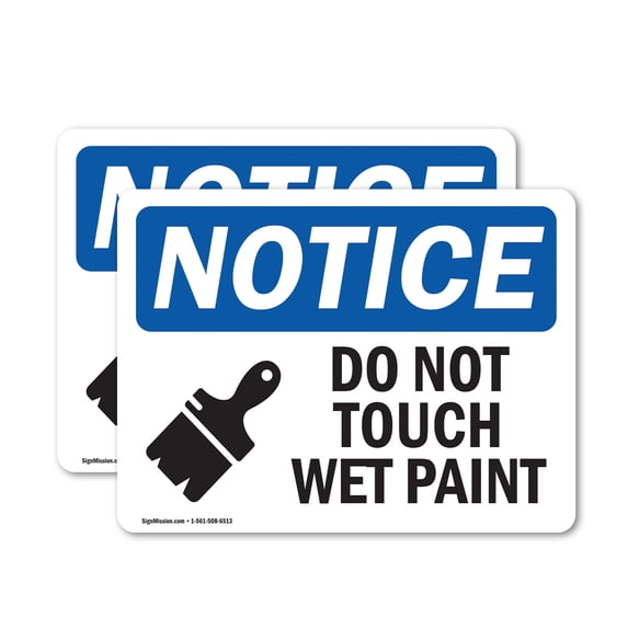 (2 Pack) Do Not Touch Wet Paint Sign
