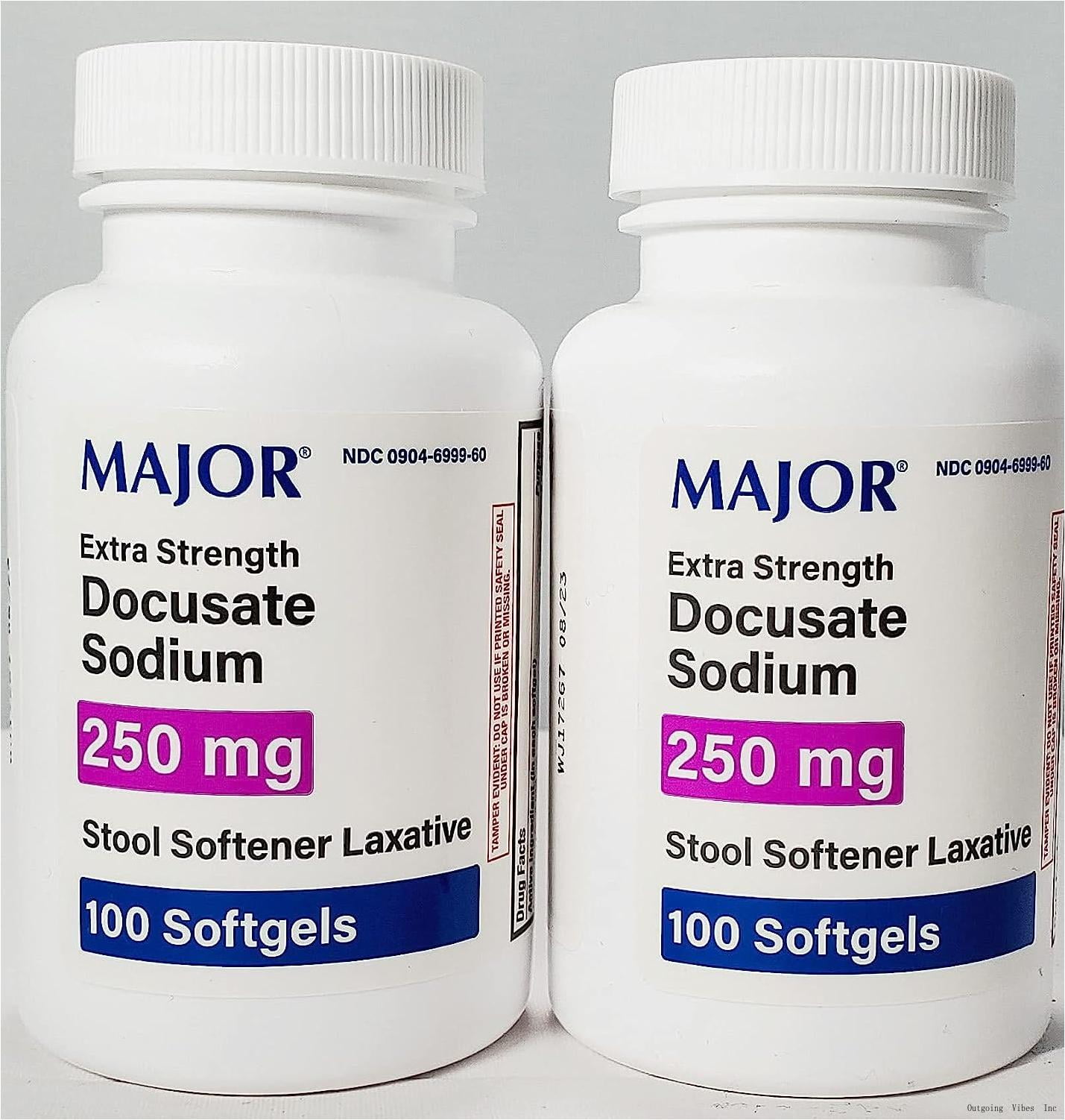 2 Pack Docusate Sodium 250mg Stool Softener Laxative Softgels