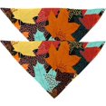 thumbnail image 1 of 2 Pack Dog Bandana Fall Maple Leaves Girl Boy Pet Bibs Dog Scarf Kerchief Washable Bandanas Accessories for Small Medium Large Dogs Puppy Cat Pet, 1 of 6