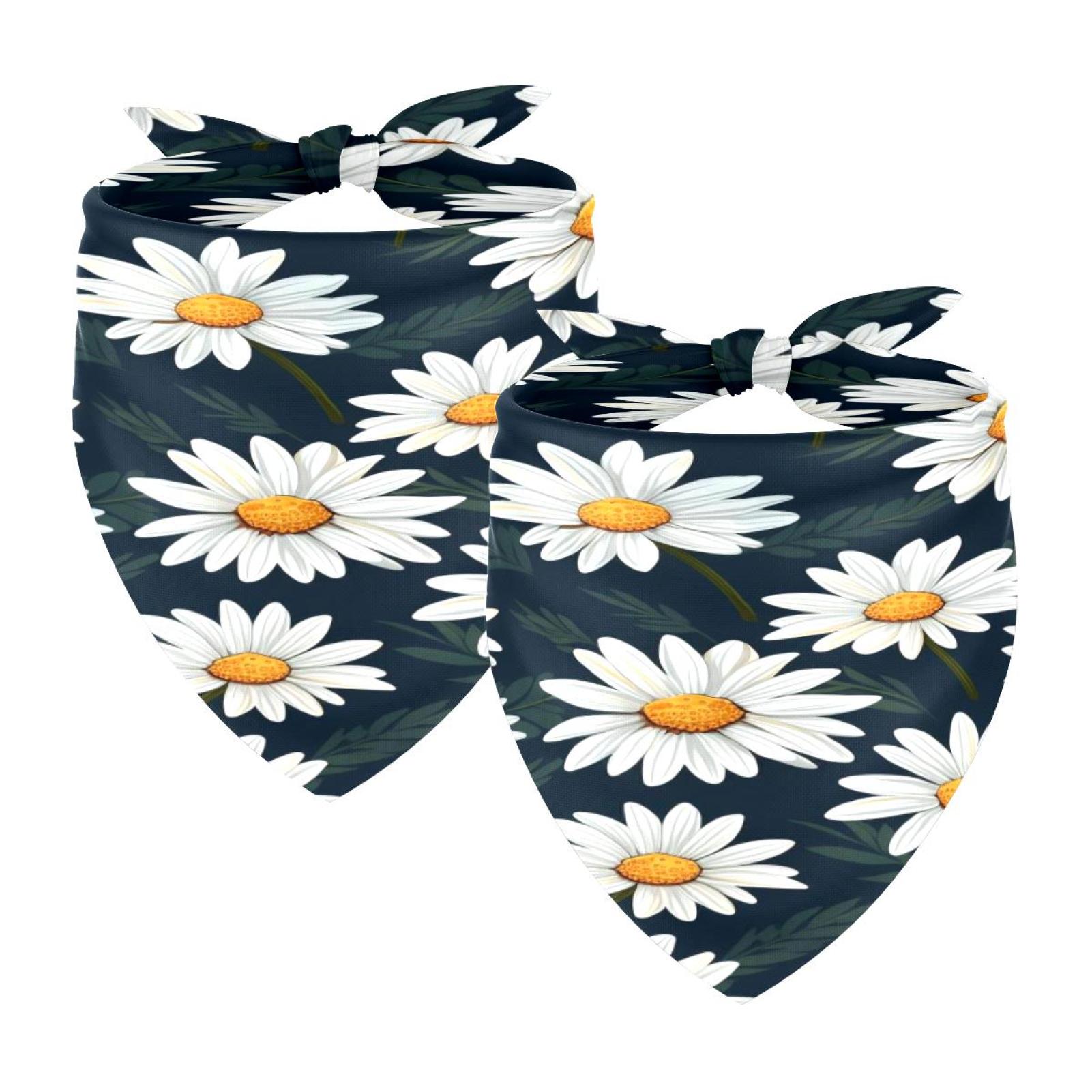 2 Pack Dog Bandana Girl Boy Pet Bibs Dog Scarf Kerchief Washable