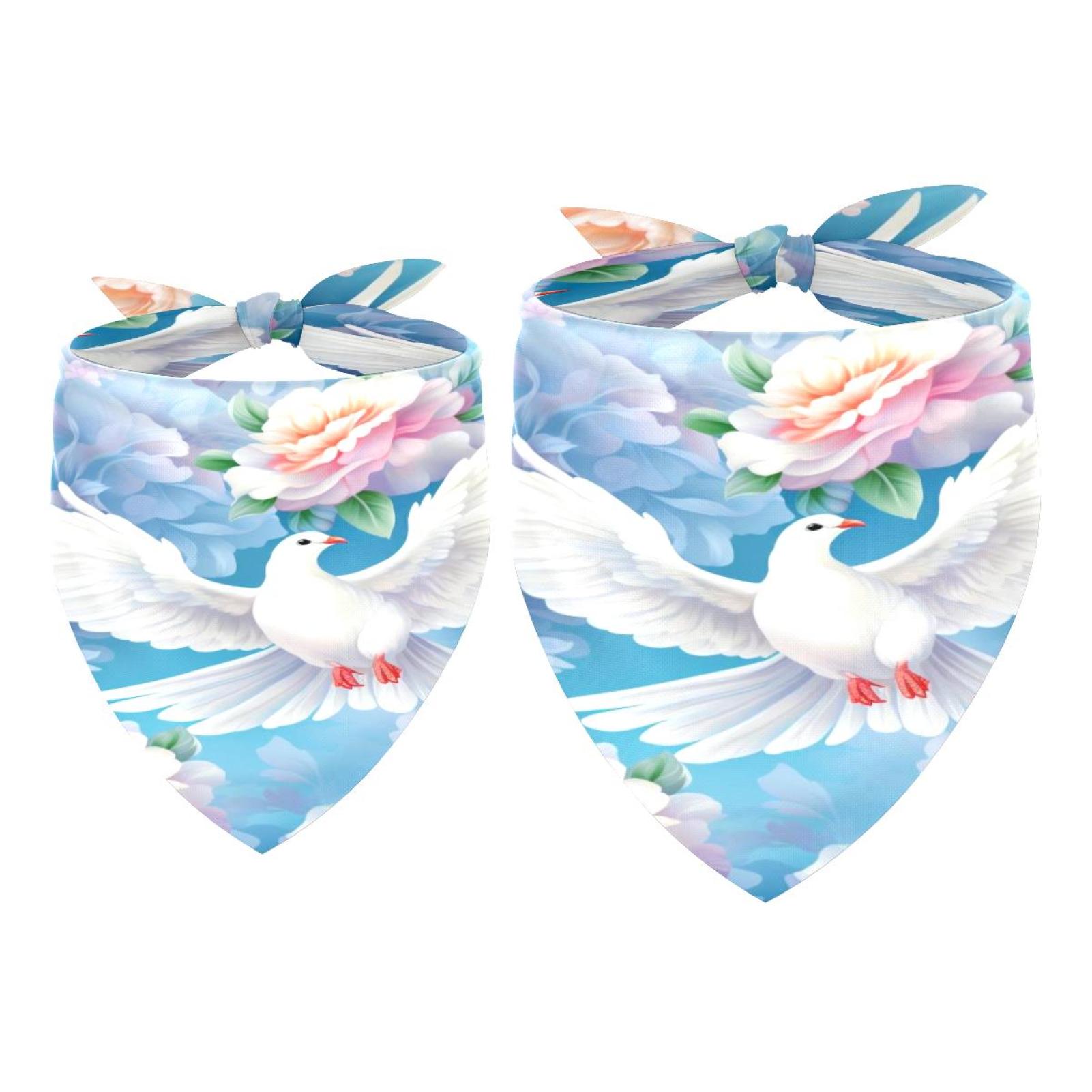 White Airplane Print Dog Bandana - Adjustable Scarf For Small Medium Large Dogs & Cats