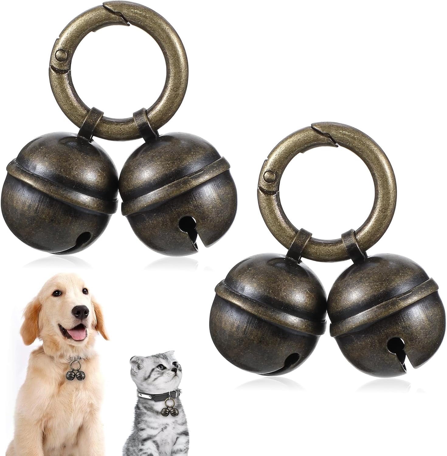Dog Collar Bell Large s, 2 Pack Collar Dog Bells, Noise Maker Extra ...
