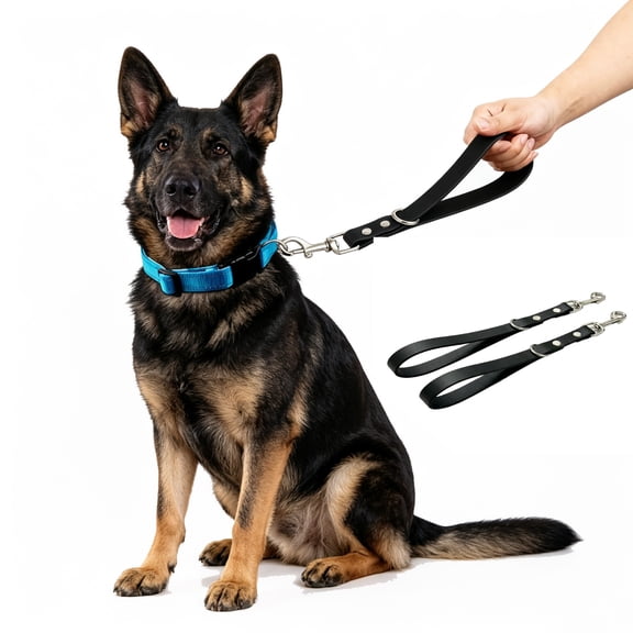 2-Pack Dog Grab Tab Leash, Short Heavy Duty Waterproof PVC Traffic Lead for Training & Safe Control