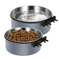 2 Pack Dog Kennel AIF4 Crate Water Bowl No Spill, Stainless Steel Large